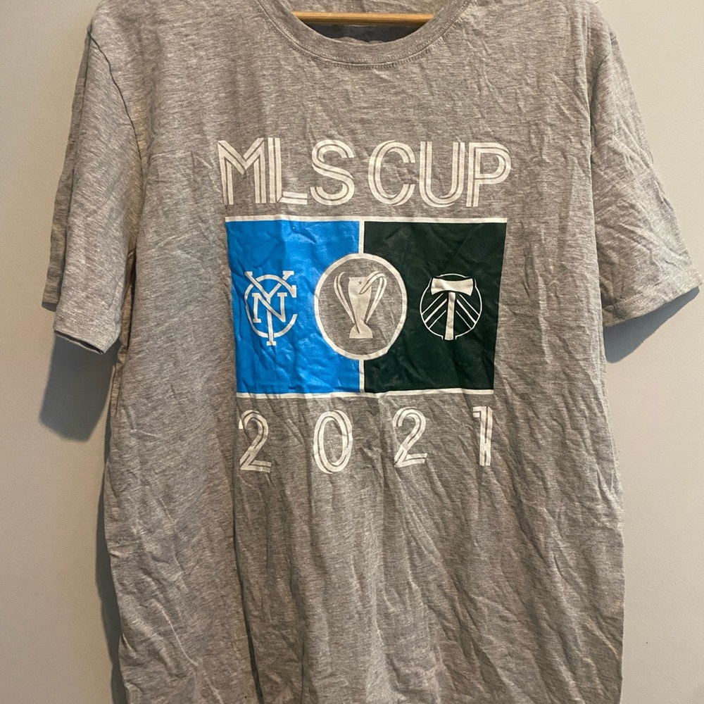 MLS Cup 2021 Graphic Tee - Gray with Blue & Dark Green